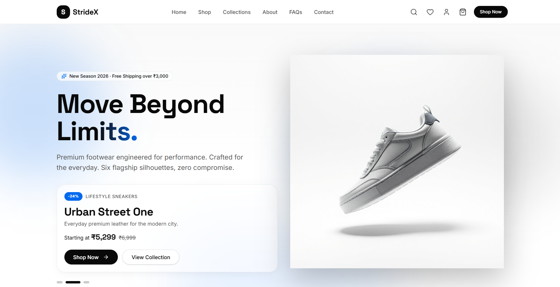 StrideX website preview